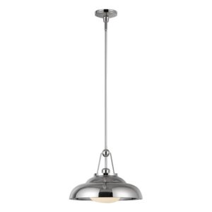Palmetto 14-in Polished Nickel/Glossy Opal 1 Light Pendant