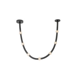 Corda 7-ft Black/Opal Glass LED Pendant