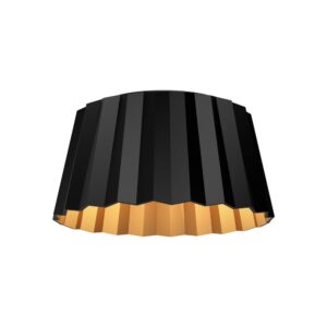 Plisse 14-in Matte Black 2 Lights Flush Mount