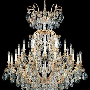 Renaissance 25 Light 120V Chandelier in Antique Silver with Heritage Handcut Crystal