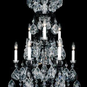Renaissance 10 Light 120V Chandelier in Antique Silver with Crystals from Swarovski��