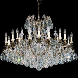 Renaissance 19 Light 120V Chandelier in Antique Silver with Heritage Handcut Crystal