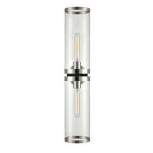 Revolve Ii Clear Glass/Polished Nickel 2 Lights Wall/Vanity