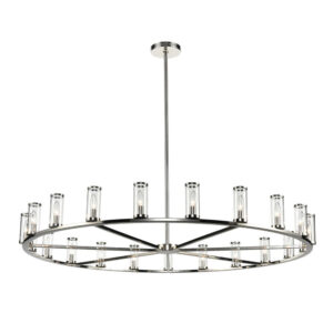 Revolve Clear Glass/Polished Nickel 21 Light Chandeliers
