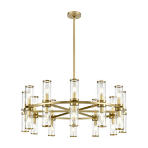Revolve Clear Glass/Natural Brass 24 Lights Chandeliers
