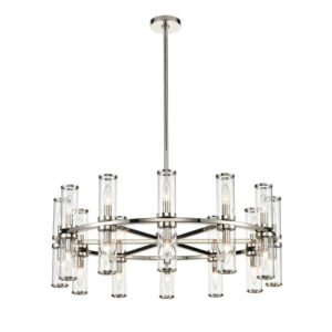 Revolve Clear Glass/Polished Nickel 24 Lights Chandeliers