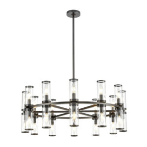 Revolve Clear Glass/Urban Bronze 24 Lights Chandeliers