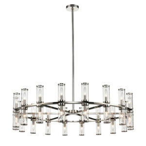 Revolve Clear Glass/Polished Nickel 36 Lights Chandeliers