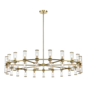 Revolve Clear Glass/Natural Brass 42 Lights Chandeliers