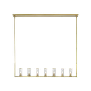 Revolve Clear Glass/Natural Brass 7 Lights Linear Pendant