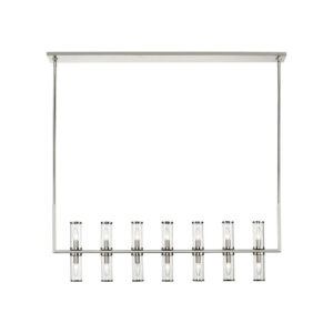 Revolve Clear Glass/Polished Nickel 14 Lights Linear Pendant