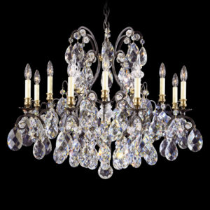 Renaissance 13 Light 120V Chandelier in Black with Crystals from Swarovski��