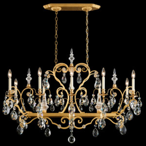 Renaissance 12 Light 120V Chandelier in Antique Silver with Heritage Handcut Crystal