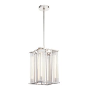Sabre 11-in Polished Nickel/Ribbed Glass LED Pendant