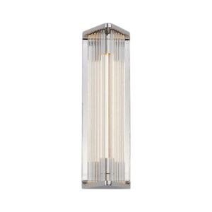 Sabre 12-in Polished Nickel/Ribbed Glass LED Wall/Vanity