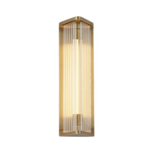 Sabre 12-in Ribbed Glass/Vintage Brass LED Wall/Vanity