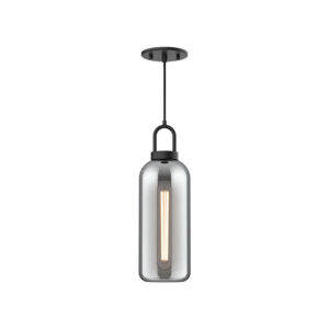 Soji 5-in Matte Black/Smoked Solid Glass 1 Light Pendant