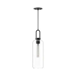 Soji 6-in Clear Glass/Matte Black 1 Light Pendant