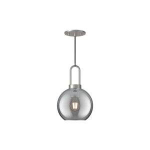 Soji 8-in Brushed Nickel/Smoked Solid Glass 1 Light Pendant