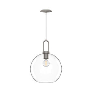 Soji 10-in Brushed Nickel/Clear Glass 1 Light Pendant