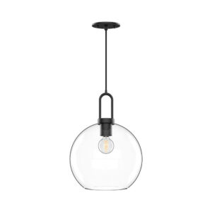 Soji 10-in Clear Glass/Matte Black 1 Light Pendant