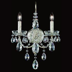Sonatina 2 Light 120V Wall Sconce in Black Pearl with Heritage Handcut Crystal