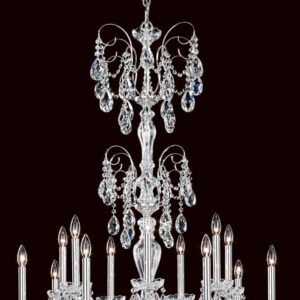Sonatina 14 Light 120V Chandelier in Antique Silver with Crystals from Swarovski��