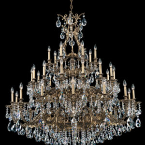 Sophia 35 Light 120V Chandelier in Etruscan Gold with Crystals from Swarovski��