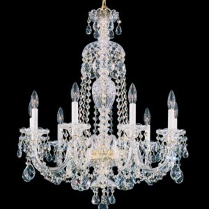 Sterling 9 Light 120V Chandelier in Aurelia with Heritage Handcut Crystal