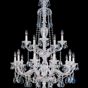 Sterling 15 Light 110V Chandelier in Rich Auerelia Gold with Clear Crystals From Swarovski��