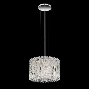 Sarella 8 Light 120V Pendant in Antique Silver with Heritage Handcut Crystal
