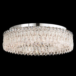 Sarella 12 Light 120V Flush Mount in Antique Silver with Heritage Handcut Crystal