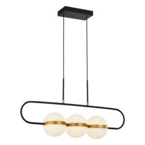 Tagliato 32-in Matte Black/Brushed Gold LED Linear Pendant