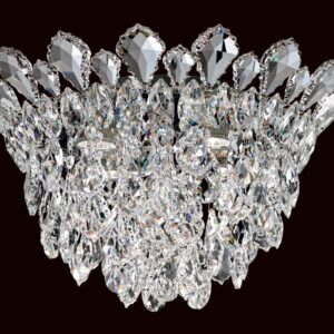 Trilliane Strands 4 Light 120V Semi-Flush Mount in Polished Stainless Steel with Heritage Handcut