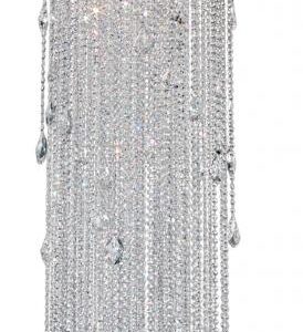 Trilliane Strands 6 Light 120V Pendant in Polished Stainless Steel with Heritage Handcut Crystal