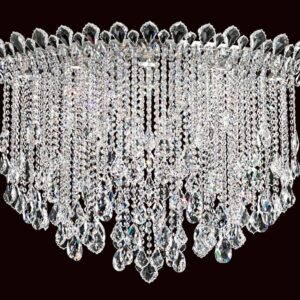 Trilliane Strands 8 Light 120V Semi-Flush Mount in Polished Stainless Steel with Heritage Handcut
