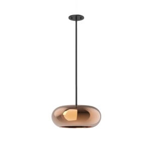 Trinity 14-in Black/Copper LED Pendant