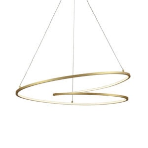 Twist 32-in Antique Brass LED Pendant