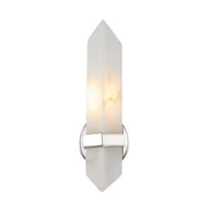 Valencia 5-in Polished Nickel/Alabaster 1 Light Wall/Vanity