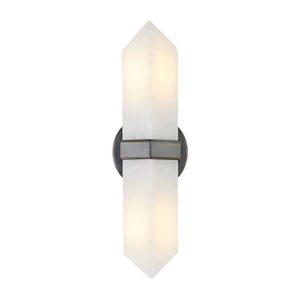 Valencia 15-in Urban Bronze/Alabaster 2 Lights Wall/Vanity