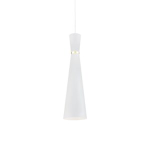 Vanderbilt 6-in White With Gold Detail 1 Light Pendant
