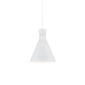 Vanderbilt 10-in White With Gold Detail 1 Light Pendant