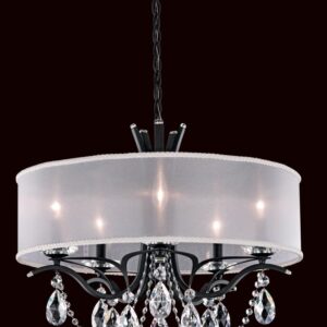 Vesca 5 Light 120V Chandelier in White with Heritage Handcut Crystal