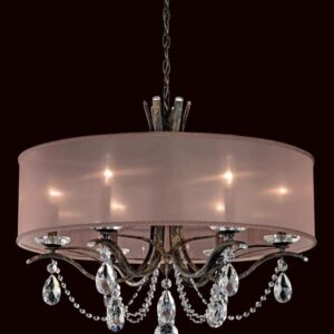 Vesca 6 Light 120V Chandelier in White with Heritage Handcut Crystal
