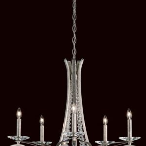 Vesca 5 Light 120V Chandelier in Antique Silver with Heritage Handcut Crystal