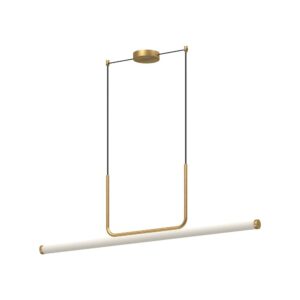 Vesper 48-in Brushed Gold LED Linear Pendant