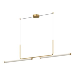 Vesper 73-in Brushed Gold LED Linear Pendant