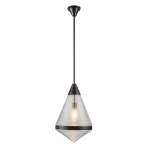 Willard 22-in Urban Bronze/Prismatic Glass 1 Light Pendant