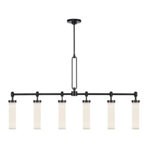 Wynwood 52-in Urban Bronze/Glossy Opal 6 Lights Linear Pendant