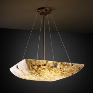 24" Pendant Bowl w/ Concentric Circles Finials